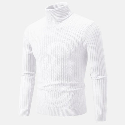 Pull Chaud à Col Roulé Tricoté pour Homme