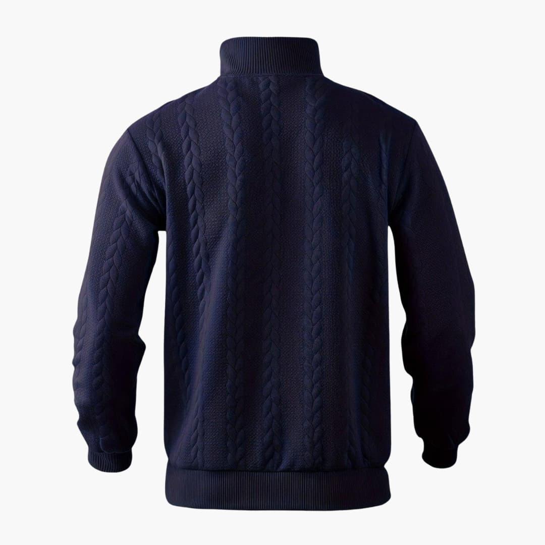 Pull demi-zippé homme style torsadé élégant pour automne et hiver