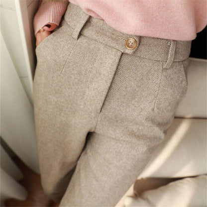 Pantalón con diseño de espigas estilo herencia para mujer – Elegancia eterna y estilo desenfadado