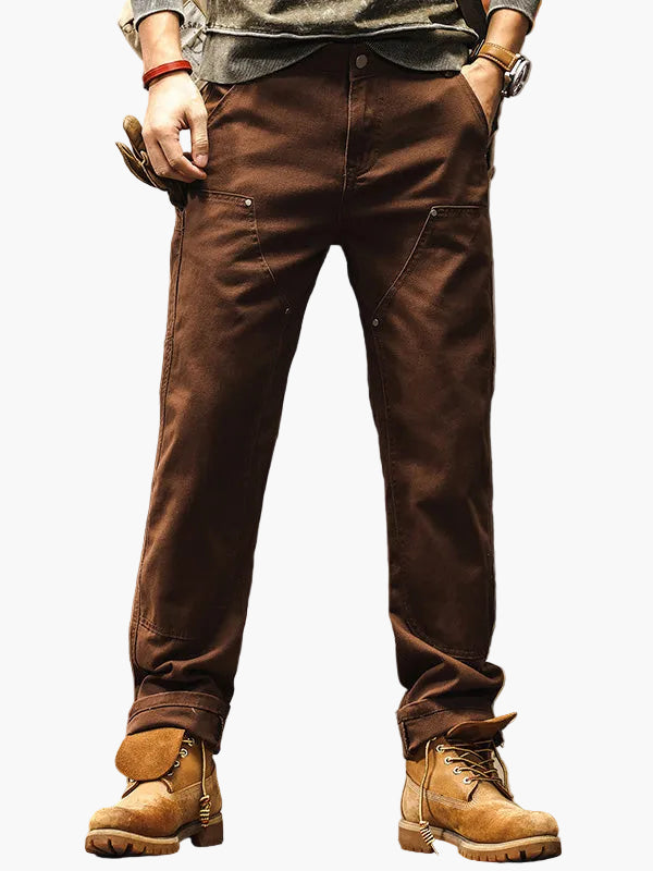 Pantalone dritto da lavoro per uomo, robusto, per uso quotidiano o all'aperto