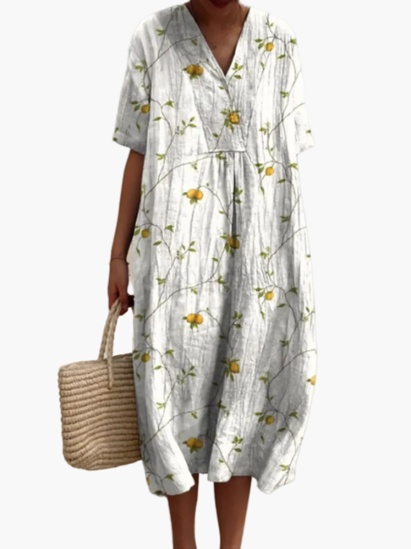 Casual summer dress for women, loose fit, bohemian floral style