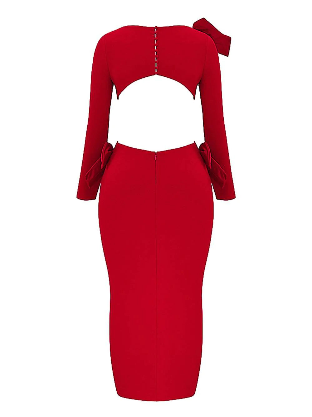 Robe Longue avec Nœud Rouge