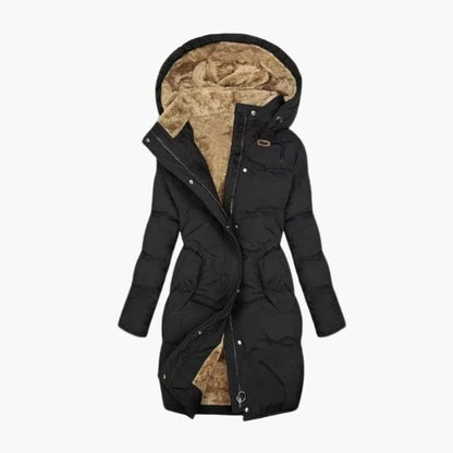 Cappotto Invernale Lungo Donna Elegante con Cappuccio e Fodera Calda - Ideale per Tutti i Giorni e per l'Esterno