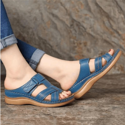 Bekväma slip-in sandaler med kilklack för dam – Chic stil för vardagsbruk
