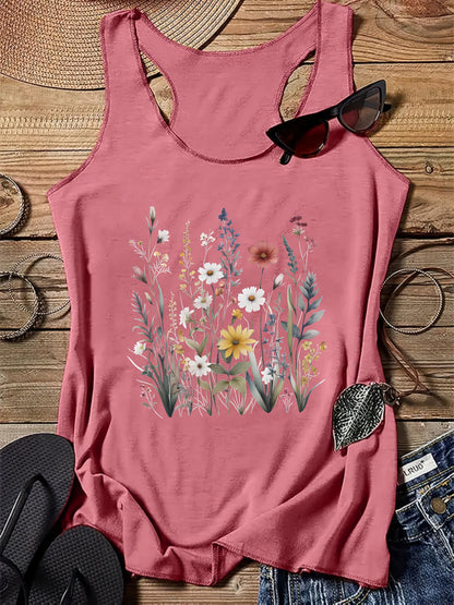 Damski top w stylu boho z kwiatowym, wiejskim wzorem na lato - Casual chic