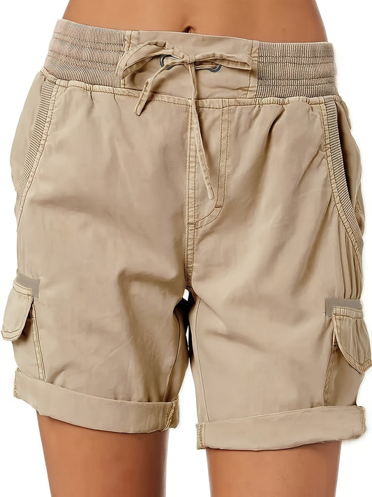 Shorts casual da donna stile cargo con tasche e coulisse – Ideali per l'estate e il tempo libero