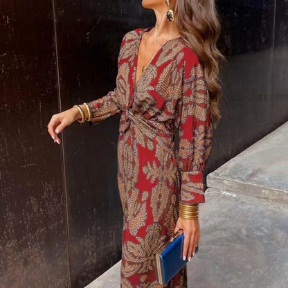 Robe Longue Élégante Femme Style Bohème Chic pour Soirée ou Travail
