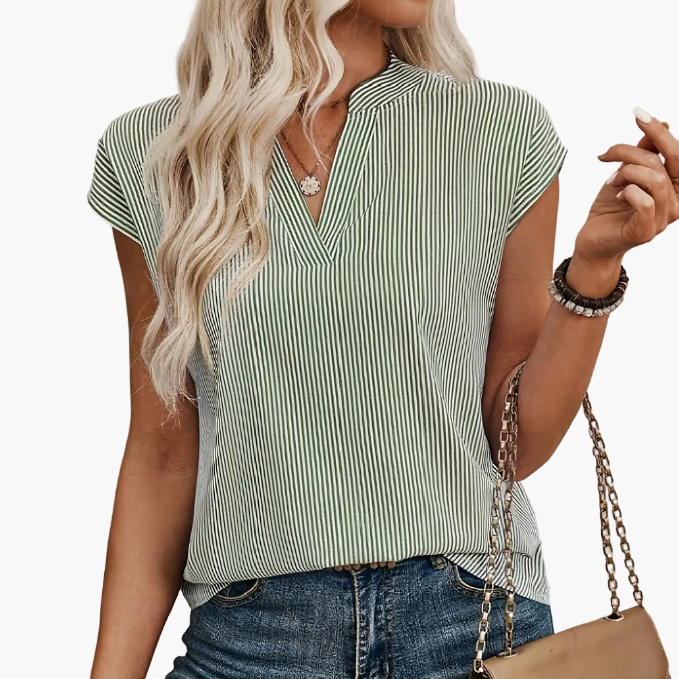Blouse Femme Élégante à Rayures Style Décontracté pour Bureau et Sorties