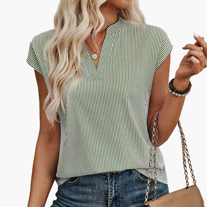 Blouse Femme Élégante à Rayures Style Décontracté pour Bureau et Sorties