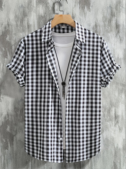 Casual Plaid Shirt for Men Versatile Urban Style