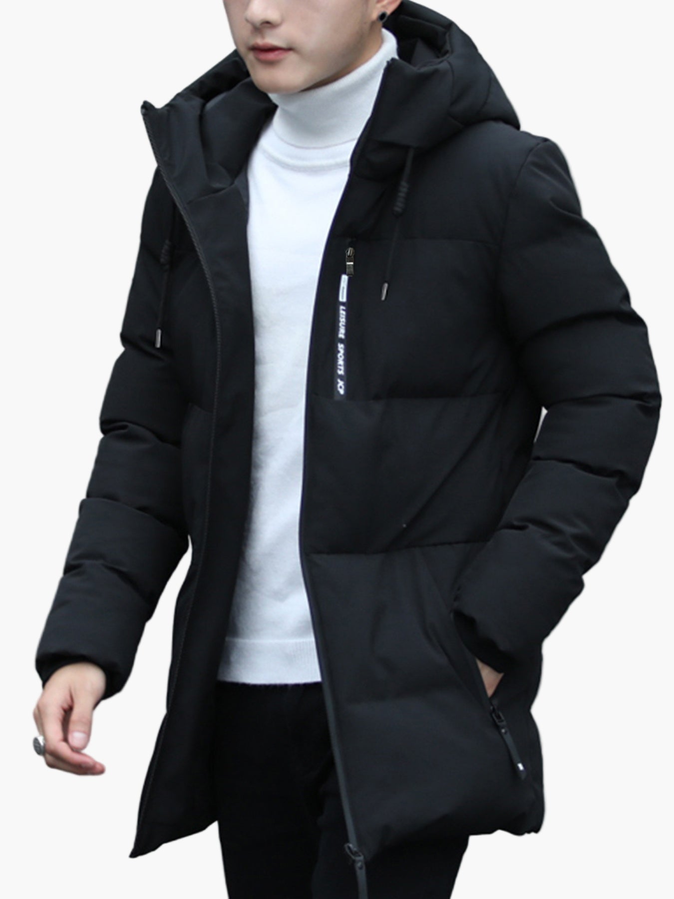 Manteau Homme Long à Capuche Style Urbain pour Hiver et Quotidien