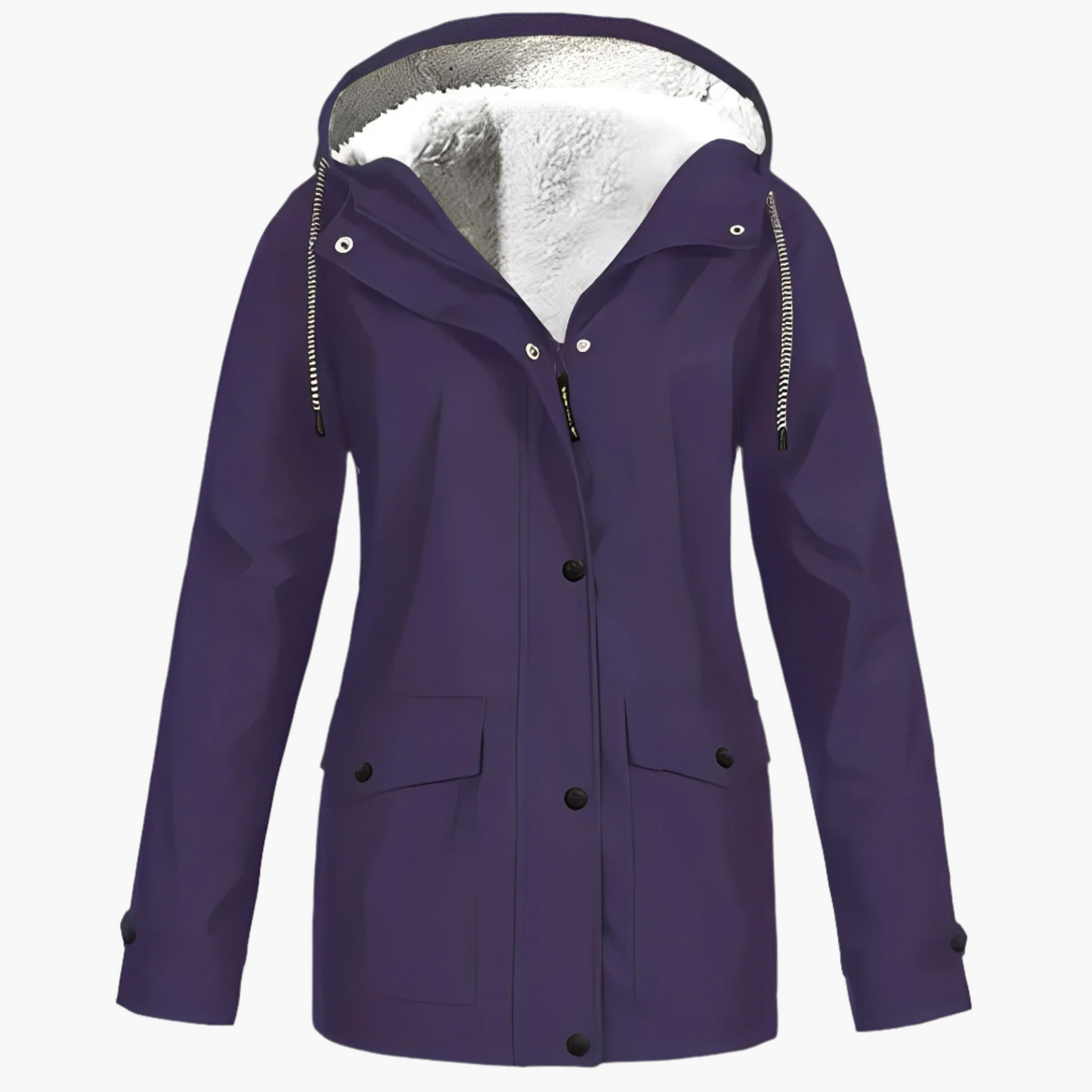 Veste imperméable femme style urbain doublée polaire pour hiver et pluie