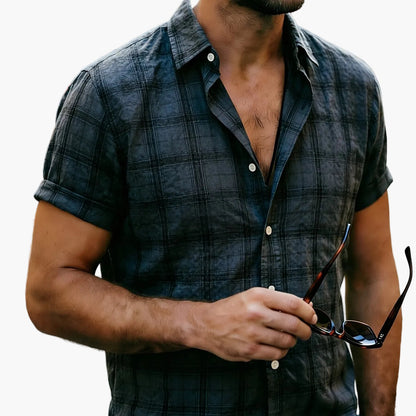 Chemise décontractée à carreaux pour homme – Style estival polyvalent
