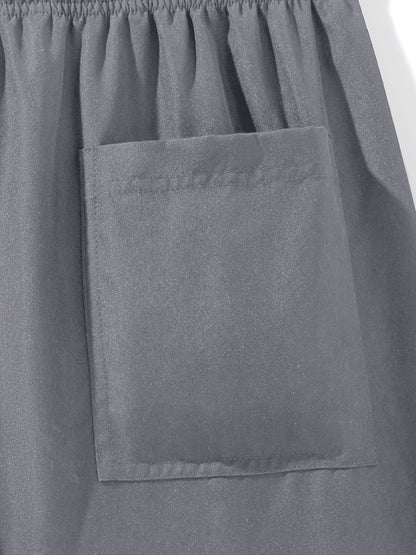 Short deportivo para hombre con múltiples bolsillos y cierre de cremallera, estilo casual para actividades deportivas y al aire libre