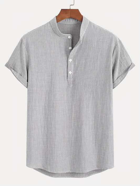 Men's Short Sleeve Henley Shirt Casual Chic Style