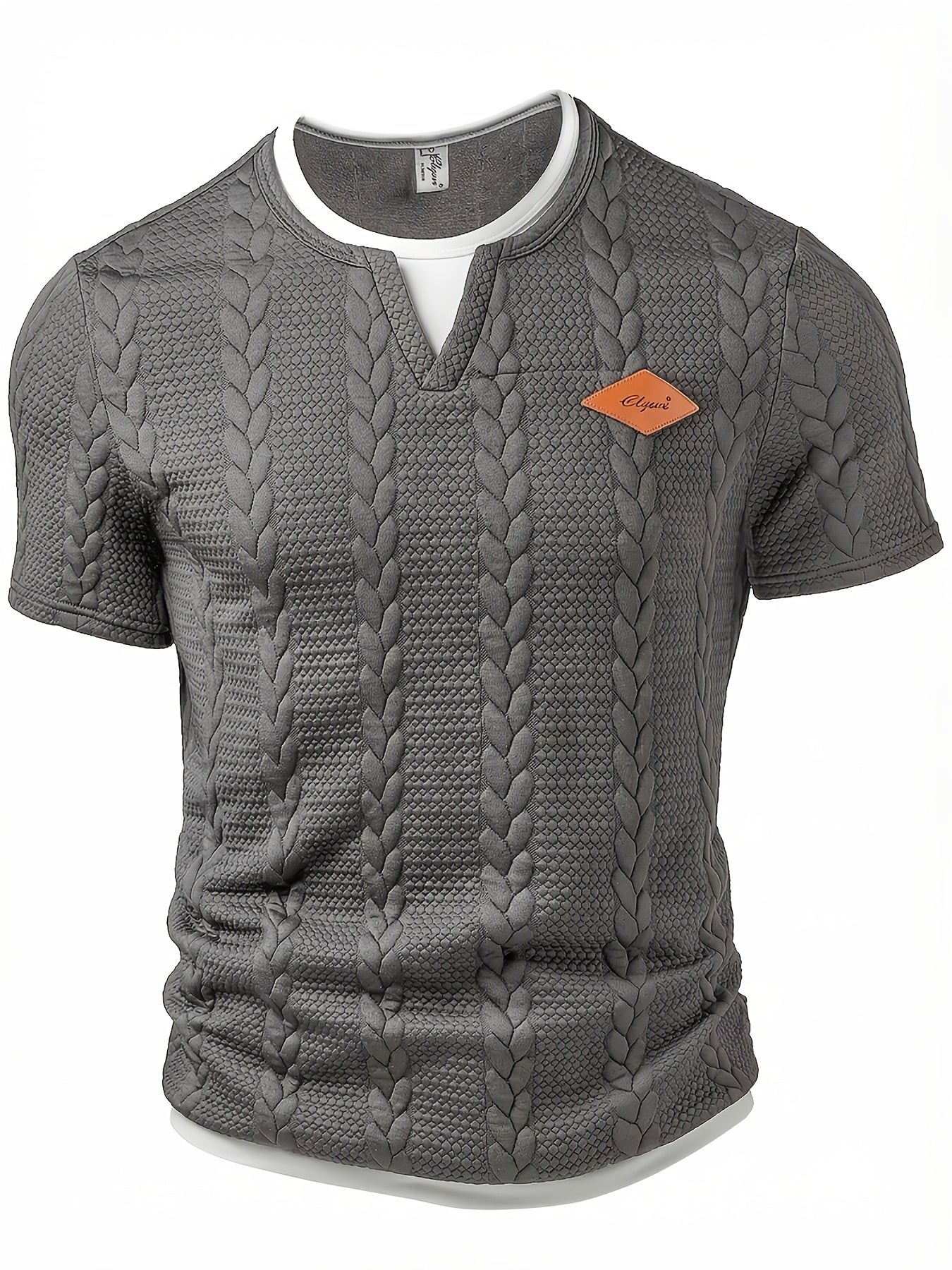 T-shirt homme col rond style torsadé décontracté pour loisirs et sorties