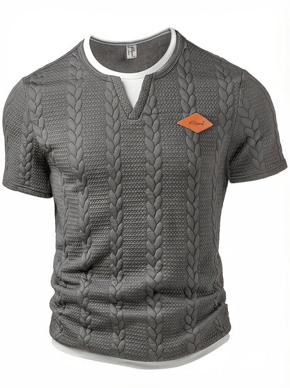 T-shirt homme col rond style torsadé décontracté pour loisirs et sorties