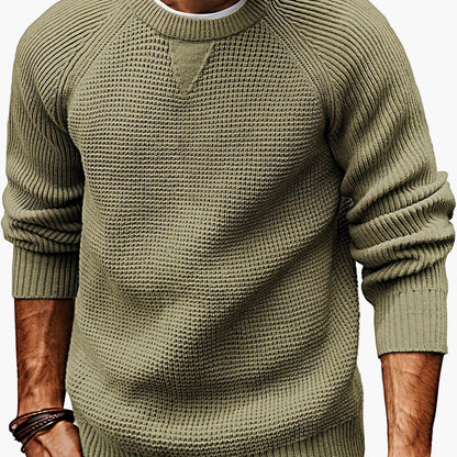 Pull homme style vintage à col rond – Pull-over décontracté pour toutes saisons