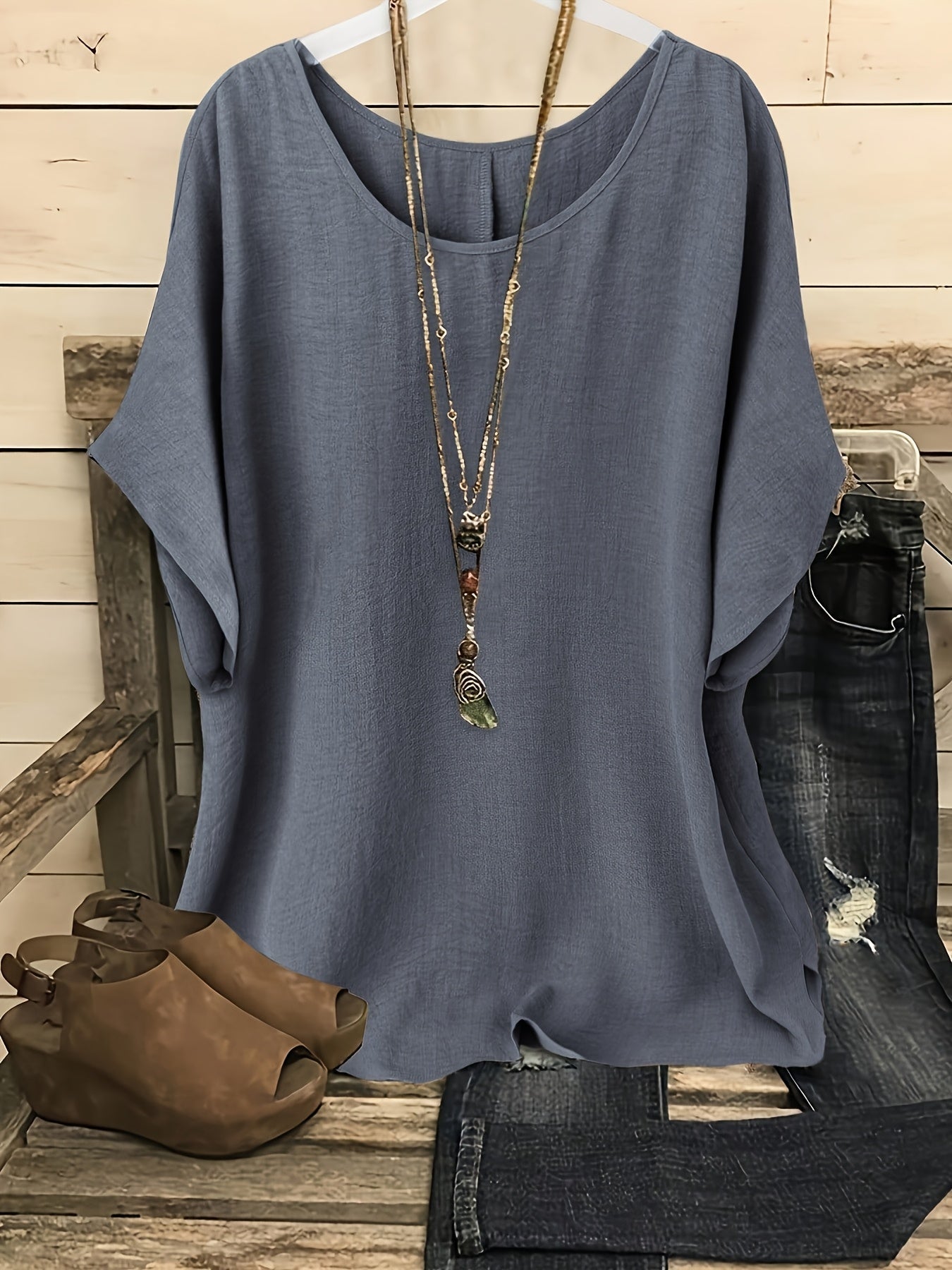 Blouse ample décontractée pour femme style bohème chic – idéale pour sorties et quotidien