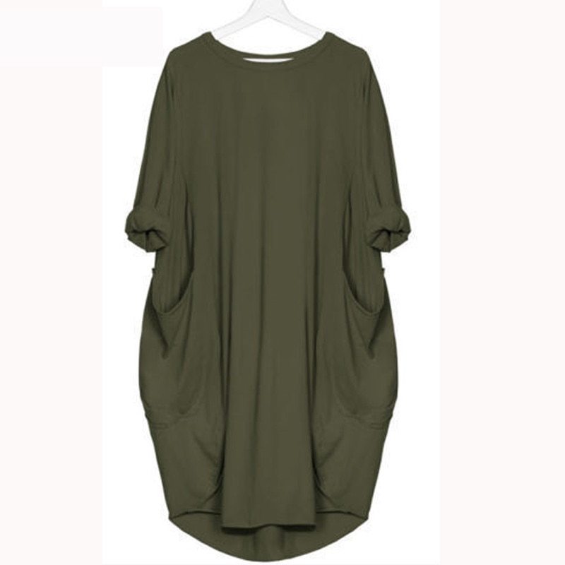 Emma – Robe Longue Évasée à Col Rond