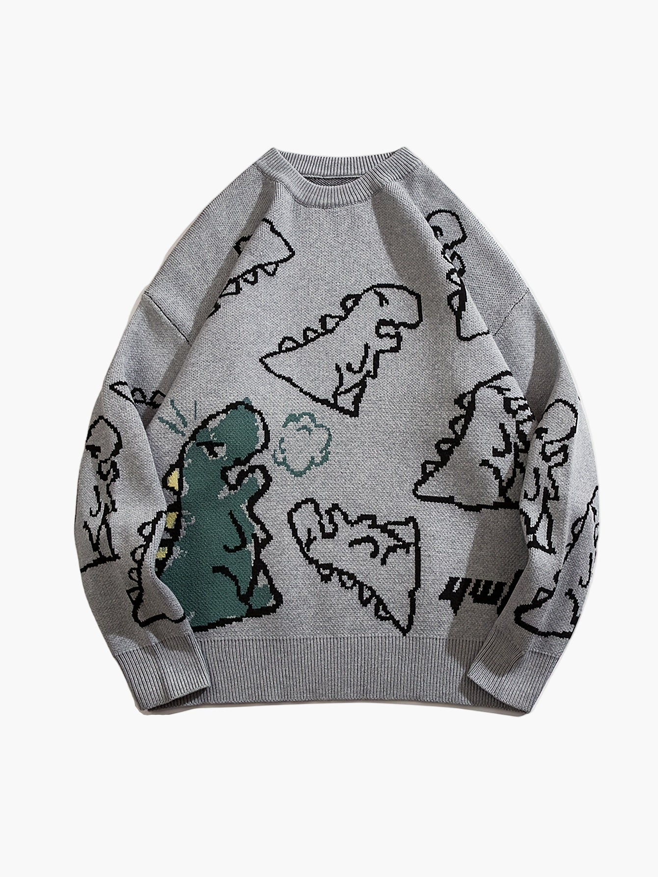 Pull-over décontracté motif dinosaure pour homme adolescent – style streetwear tendance