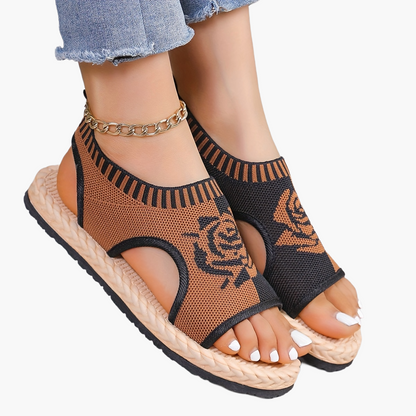 Dames casual sandalen met bloemenpatroon voor de zomer, bohemien chique stijl, dagelijks comfort