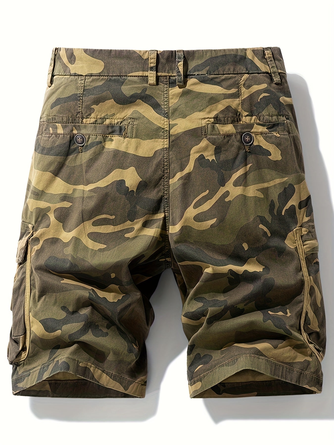Kort cargo camouflage-stil militærbukser til mænd – Ideel til udendørs, fritid og ferie