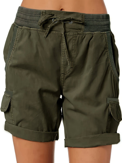 Shorts casual da donna stile cargo con tasche e coulisse – Ideali per l'estate e il tempo libero
