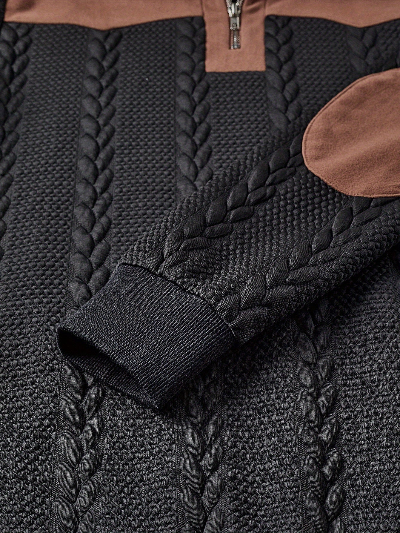 Pull à col sherpa zippé pour homme style casual urbain