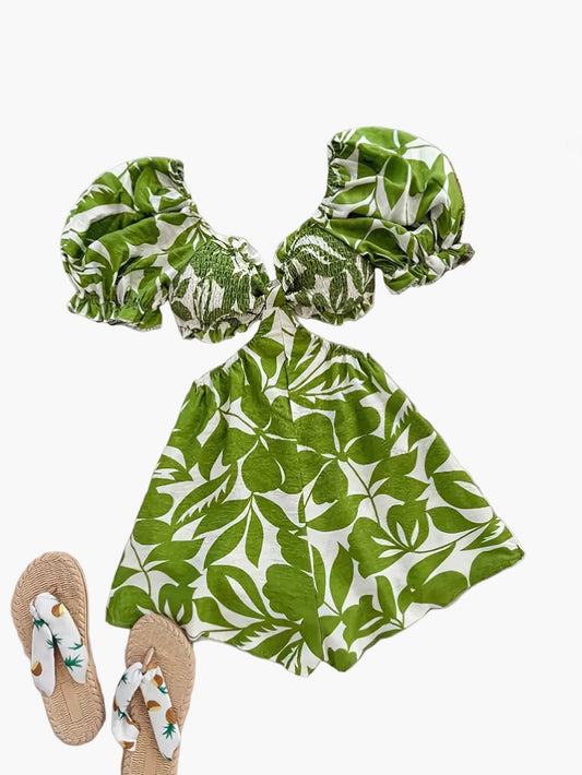 Combishort d'Été à Volants pour Femme Style Tropical et Tendance Vacances