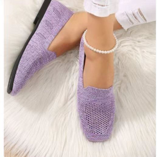 Juliet – Chaussures à Talon Plat Tissées Volantes pour Femmes