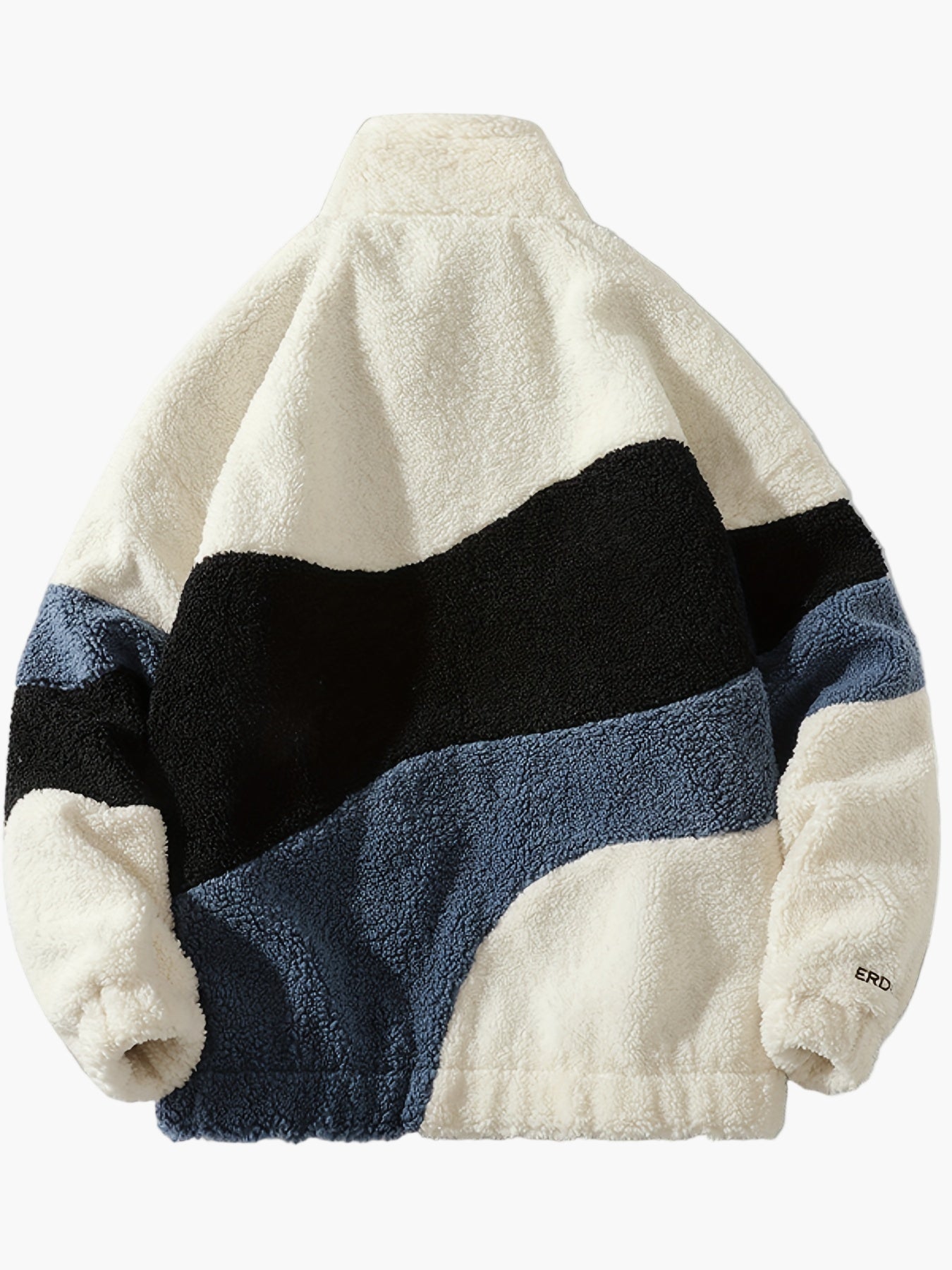 Veste polaire homme style universitaire à col montant et fermeture zippée pour look décontracté