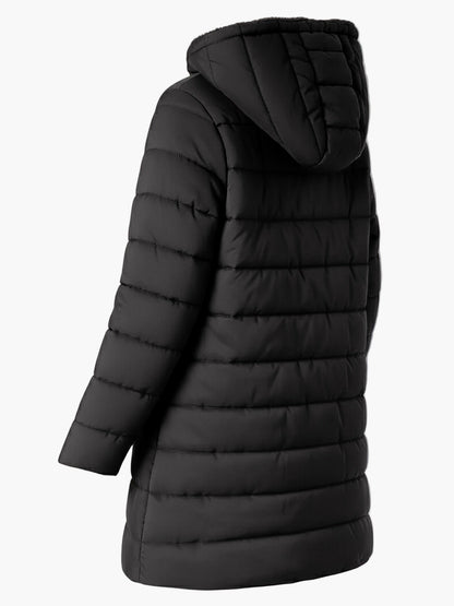 Manteau d'hiver élégant pour femme à capuche large – Style matelassé urbain