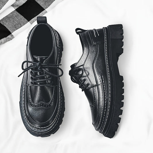 Vintage Derby Heren Schoenen met Dikke Zool – Elegante Stedelijke Stijl voor Bruiloft en Dagelijks Gebruik