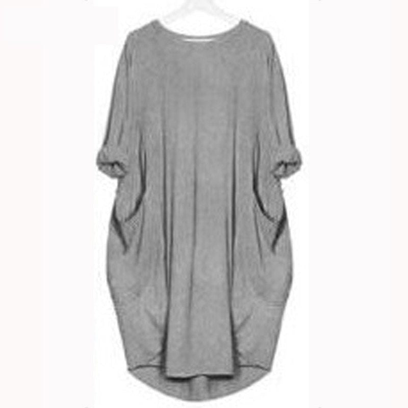 Emma – Robe Longue Évasée à Col Rond