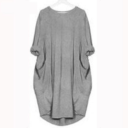 Emma – Robe Longue Évasée à Col Rond