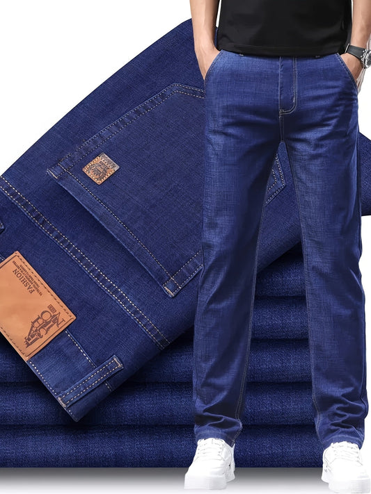 Heren jeansbroek basisklasse rechte pasvorm ideaal voor de zomer