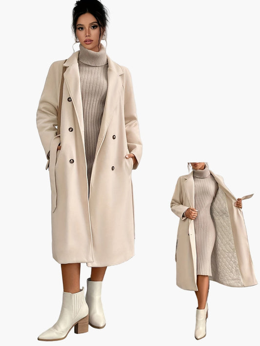 Manteau long élégant pour femme style urbain automne hiver