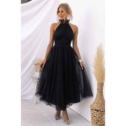 Kathleen – Robe Décontractée à Col Montant en Tulle