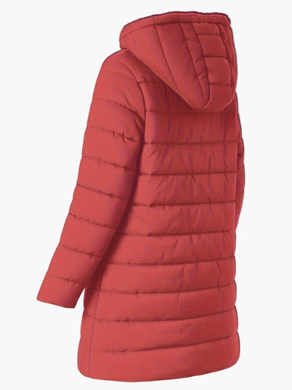 Manteau d'hiver élégant pour femme à capuche large – Style matelassé urbain