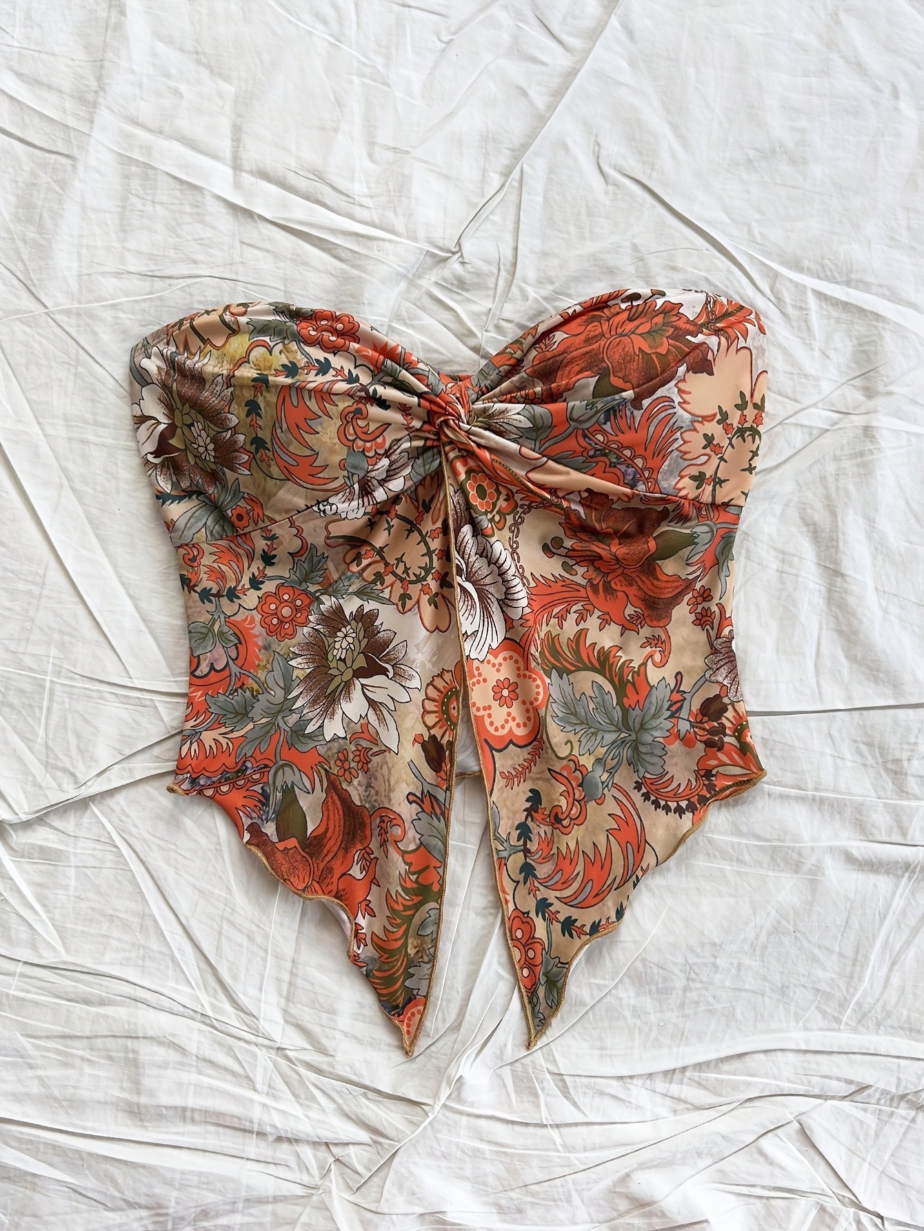Vintage style floral bustier top for women - ideal for summer and festivals