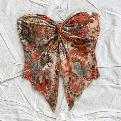 Vintage style floral bustier top for women - ideal for summer and festivals