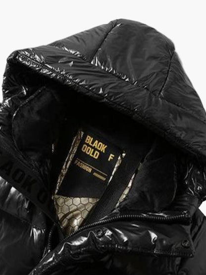 Manteau long doudoune à capuche style casual pour homme, idéal pour l’hiver urbain