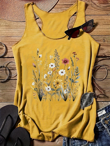 Damski top w stylu boho z kwiatowym, wiejskim wzorem na lato - Casual chic