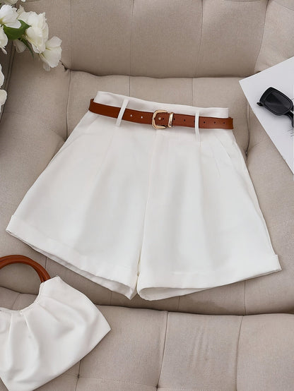 Elegant shorts til kvinder med bælte – Chic og alsidig stil til sommer