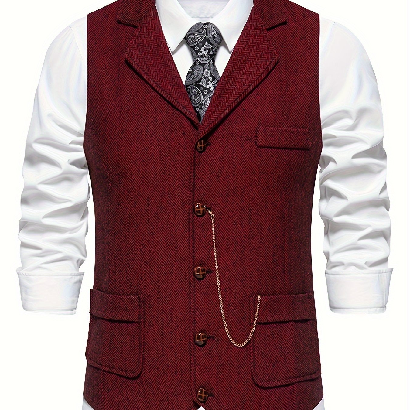 Gilet Homme Élégant Style Vintage pour Tenue Habillée ou Décontractée