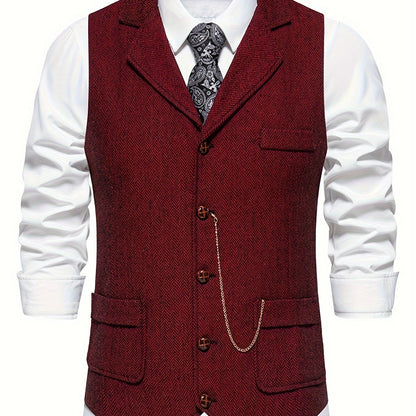 Gilet Homme Élégant Style Vintage pour Tenue Habillée ou Décontractée