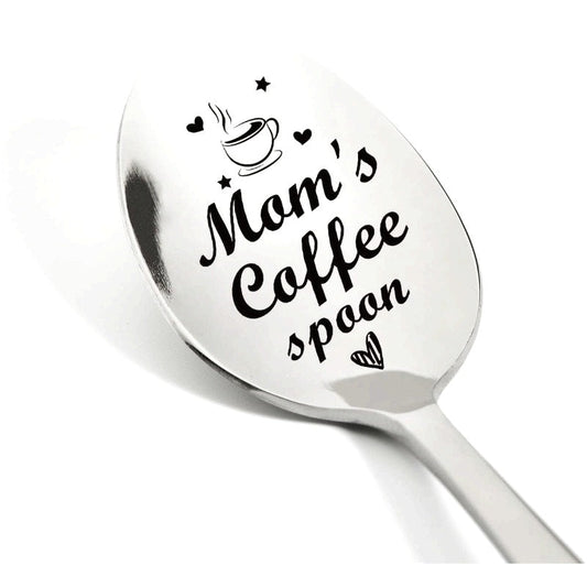 Cuillère à café personnalisée pour femme - Style cadeau fête des mères - Gravure "Mom's Coffee Spoon"