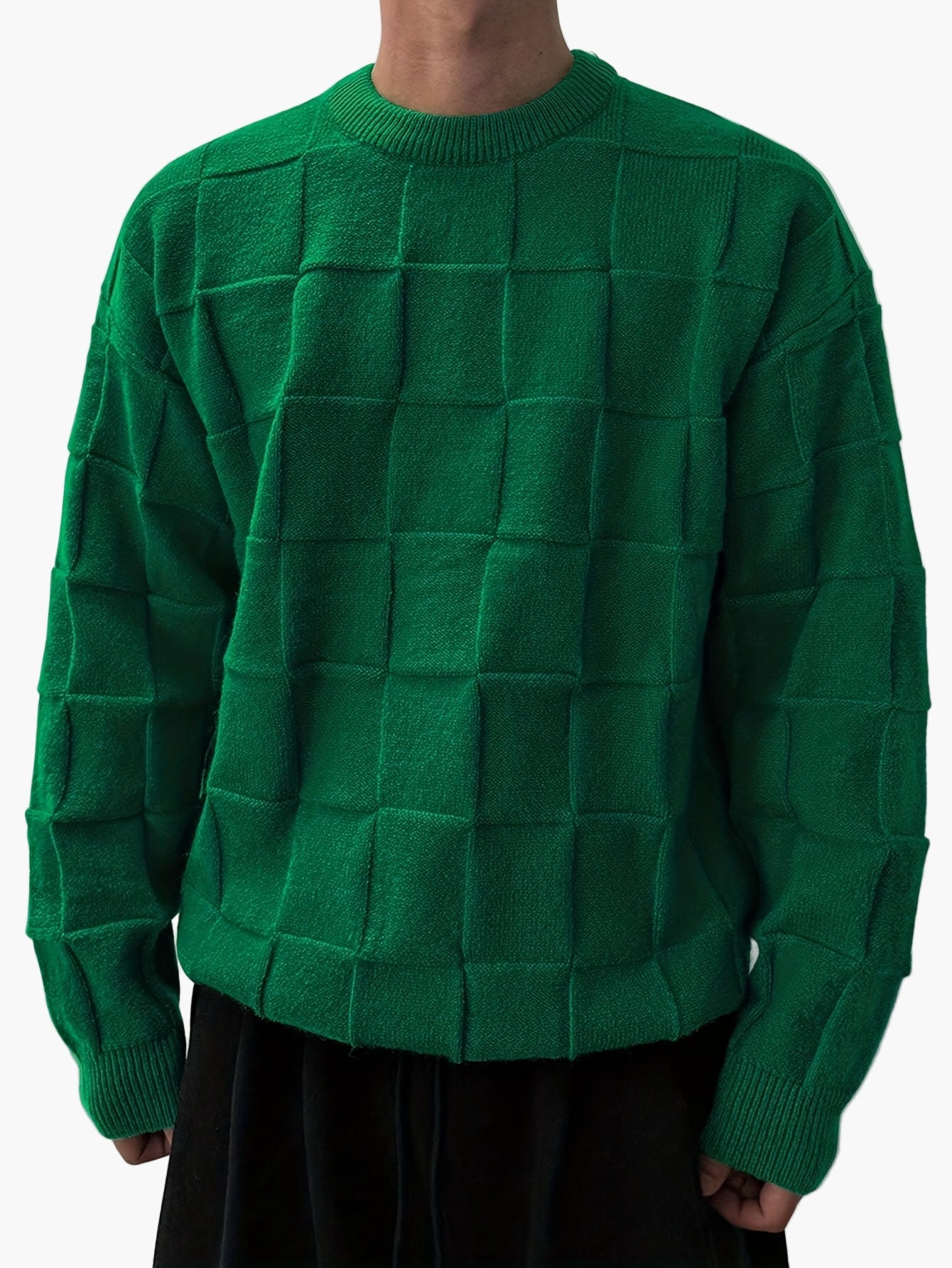 Pull Streetwear à Carreaux Homme Style Urbain Décontracté