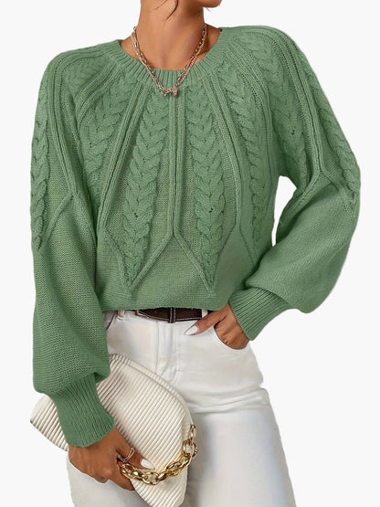 Pull Femme Style Décontracté Chic à Motif Torsadé pour Automne et Printemps